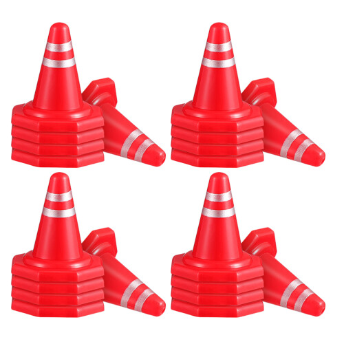 120 Pcs Diy Sand Table Traffic Signs Mini Plastic Cones Roadblocks 1
