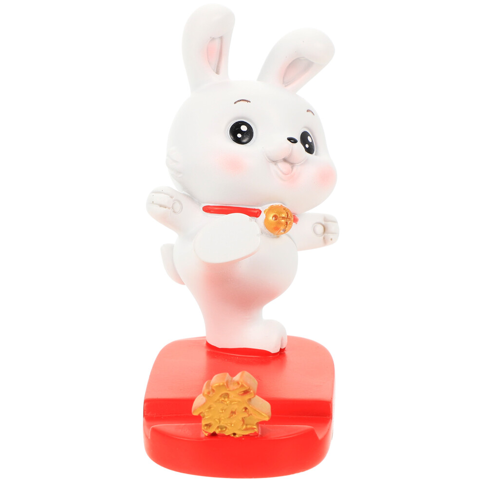 2Pcs Rabbit Phone Holder Desk Resin Phone Stand Office 3592654775672