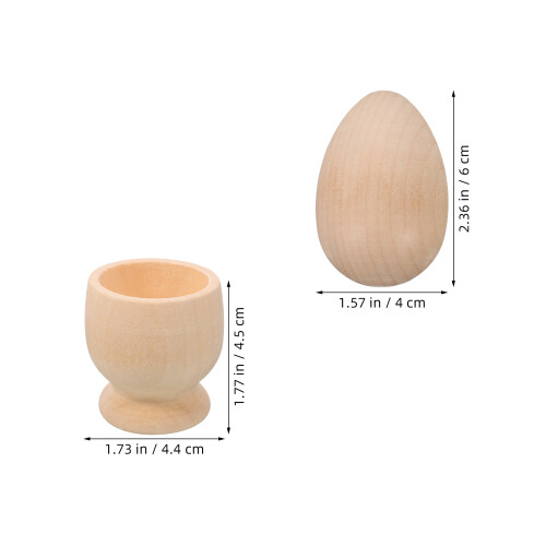 4Sets Sturdy Wood Egg Holders for Boiled Eggs DIY Sets 2