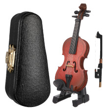 3 Sets Wooden Mini Violin With Bow And Rack For Studio Photo Prop
