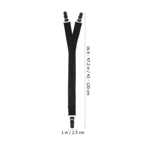 3Pcs Unisex Adjustable Nylon Shirt Keeper Garters Black 1