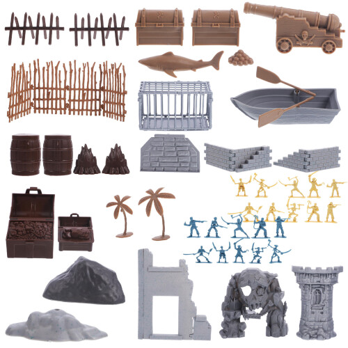 2 Sets Miniature Pirate Figurines Kit For Kids Sand Table Layout 2
