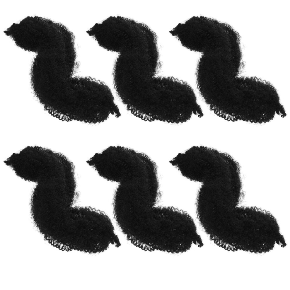 Totority 30Pcs Black Braiding Curly Synthetic Wig Hairpiece For Women Halloween