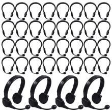 200Pcs Black Plastic Miniature Microphone Headset for Dolls DIY Decor