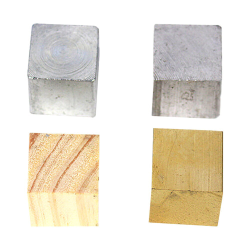 12 Pcs Wood Block Copper Cube Iron Cube Aluminum Block Science Set 1