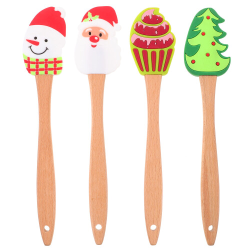 16Stk Silikon Backspatel Bunt Holzgriff Creme Cake Für 1