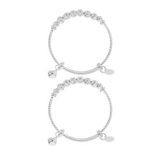 2Pz Bracciali Argento in Rame Con Suono Campanella Decorativo