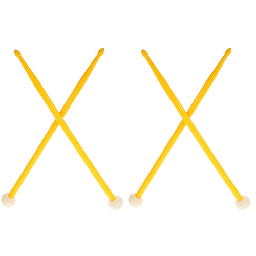 2Pairs Lightweight Yellow Nylon Drumsticks Versatile Drum Accessories 1