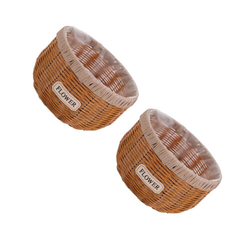 2Ud Cesta Macetero Khaki Para Plantas Indoor Con Textura Duradera 2