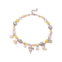 Handmade Crystal Beaded Necklace/Bracelet-Yellow necklace