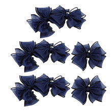 24Ud Clips Para Moño Organza Oscuro Y Liviano