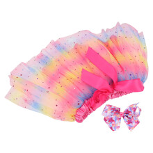2Pièces Jupe Tutu Pour Enfants Rose Tulle Respirant Et Durable