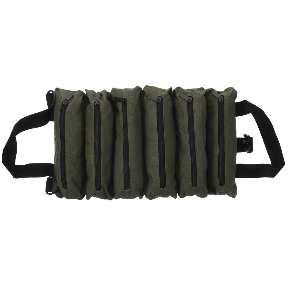 3Pcs Compact Olive Green Canvas Tool Organizer With Zipper Pouches 3593127060592