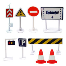 3 Pcs Road Sign Toys Childrens Signs Kids Toddler Traffic Barrier