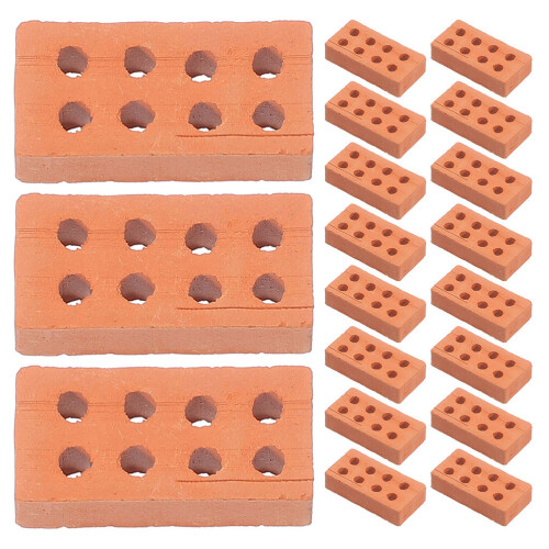 400 Pcs Mini 8-Hole Pottery Clay Bricks For Diy Crafts Micro Landscaping