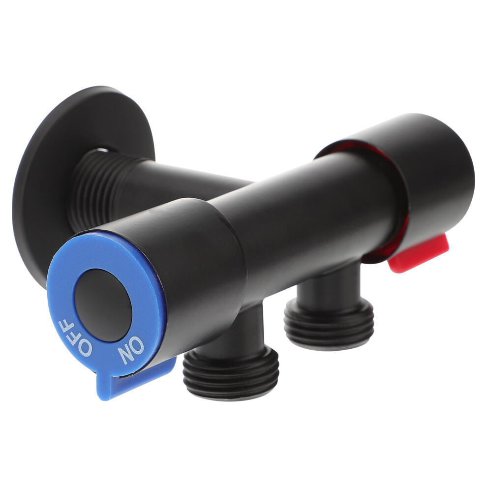 2Pcs Toilet Black Stainless Shut Off Angle Valve Water Control 3592823423304