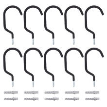 30Pcs Iron Bike Wall Hooks Garage Bike Storage Hangers Black
