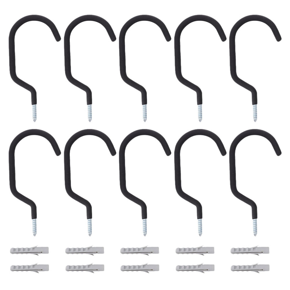 Photos - Bike Mount & Stand 30Pcs Iron Bike Wall Hooks Garage Bike Storage Hangers Black