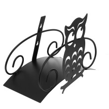 2Pcs Garden Hose Rack Iron Storage Shelf Black with Decorative Owl