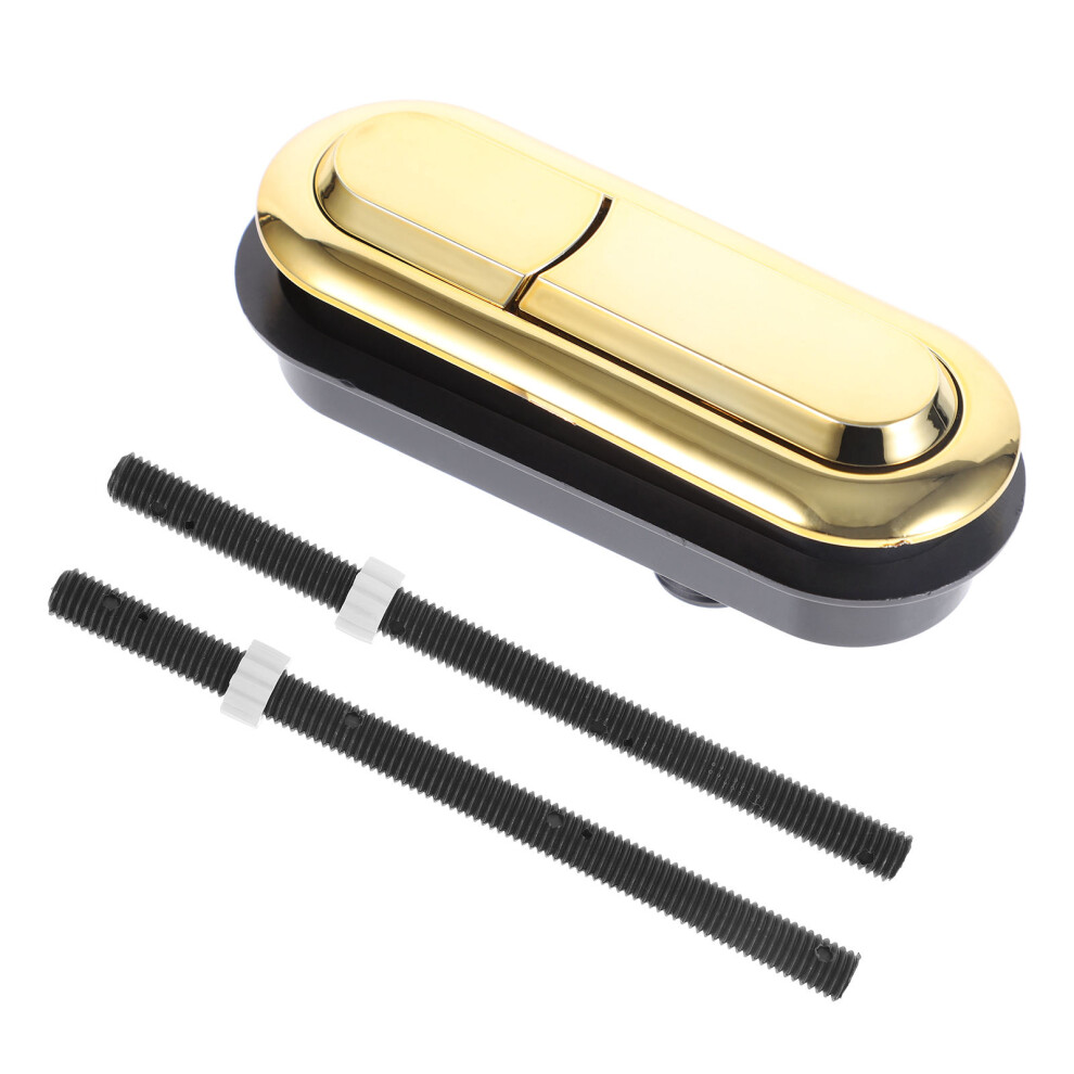2Pcs Abs Plastic Dual Toilet Flush Buttons Golden Bathroom Replacement 3592689047829