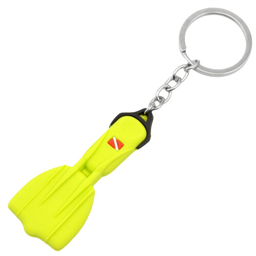 Scuba Diver Essential Silicone Dive Fin Keychain-Light Yellow
