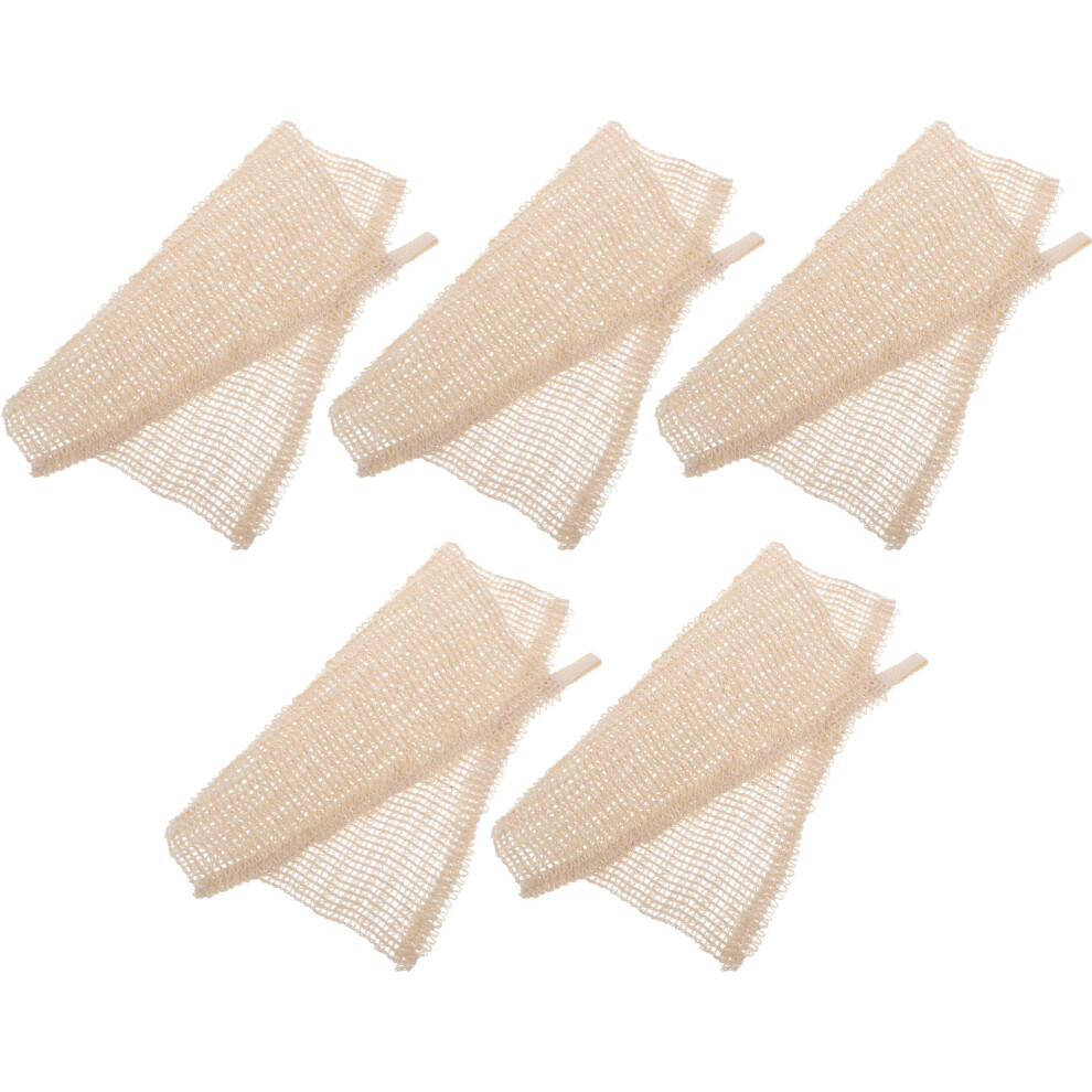 Villcase 10Pcs Khaki Cotton-Linen Bathing Towels Exfoliating Shower Scrubbers
