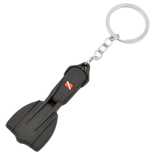 Sturdy Silicone Scuba Flippers Keyring Portable Diving-Black