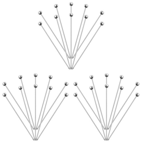 30Pcs Wear-Resistant Cocktail Picks Multi-Function Silver Food Picks 1