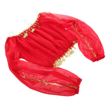 2Pcs Red Elegant Belly Dancing Tops Comfortable Indian Dancer Costume