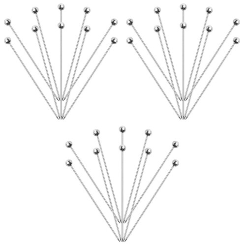 30Pcs Wear-Resistant Cocktail Picks Multi-Function Silver Food Picks 2
