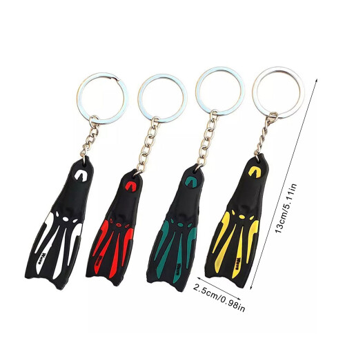 1Pc Dive Fin Key Holder Diver Keyring Unique Diving Fin-Red 2
