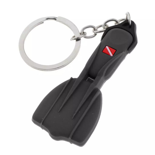 Sturdy Silicone Scuba Flippers Keyring Portable Diving-Black 1