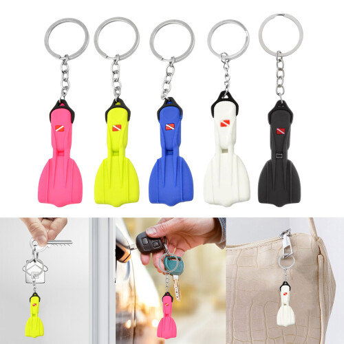 Scuba Diver Essential Silicone Dive Fin Keychain-Light Yellow 2