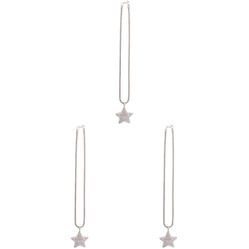3Pcs Silver Car Pendant Star Hanging Ornament Interior Decor 2
