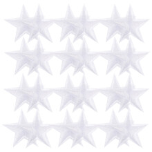 Embroidered Stars Star Sew On Patches White Polyester 30pcs