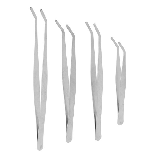 16Pcs Sturdy Silver Tweezers Multi-Purpose Garden and Craft Tool 1