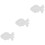 3Pcs Fish Platter Food Tray Small Ceramic Plates White Appetizer Dish 7