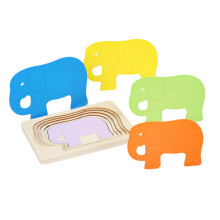 1Pc Funny 3D Elephant Jigsaw Wooden Puzzle Toy For Early Learning