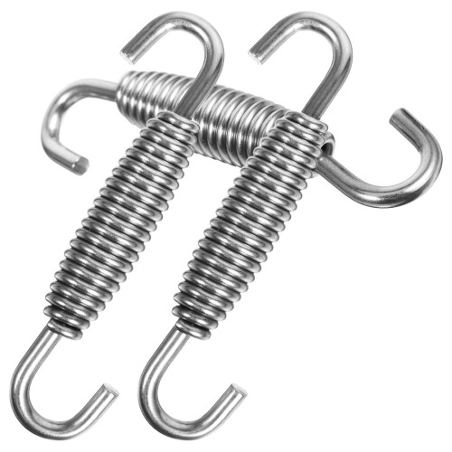 9Pcs Motorcycle Accessories Stainless Steel Pipe Spring Hooks Silver 2
