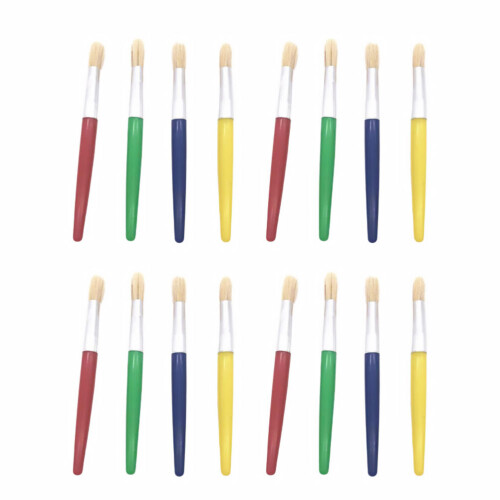32Pcs Assorted Color Kids Paint Brush Set Flat Head for Drawing Use