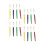 32Pcs Assorted Color Kids Paint Brush Set Flat Head for Drawing Use 9