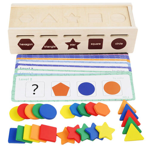 3 Set Giochi Montessori In Legno Per Riconoscimento 2