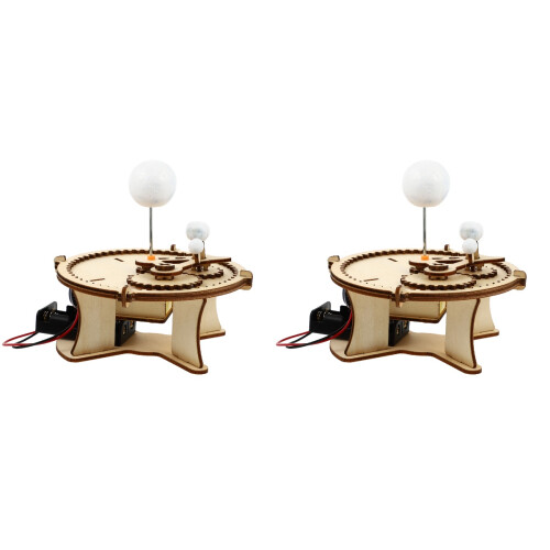 2Sets Educational Wooden Puzzle Solar System Toy 3D DIY Space Model 2