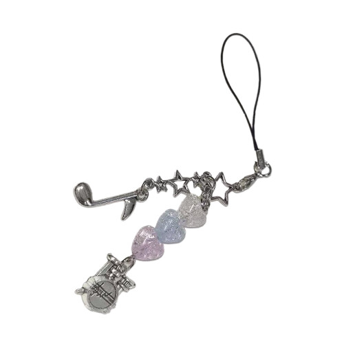 Drum Set Note Beaded Phone Charm Colorful Heart-Drum set
