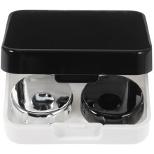 2Pcs Lens Storage Box Black Compact Lens Case for Travel and Home