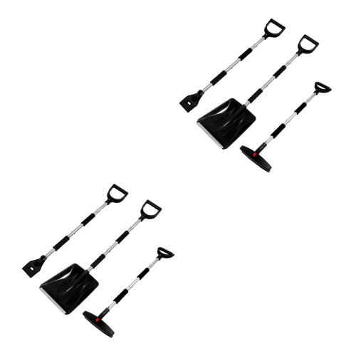 2Sets Professionele Zwarte Auto Sneeuwschraper En Ijskrabber Set 2