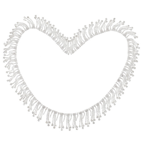 4Pz Giubbotto Catena Strass Argento Moda Waist Chain