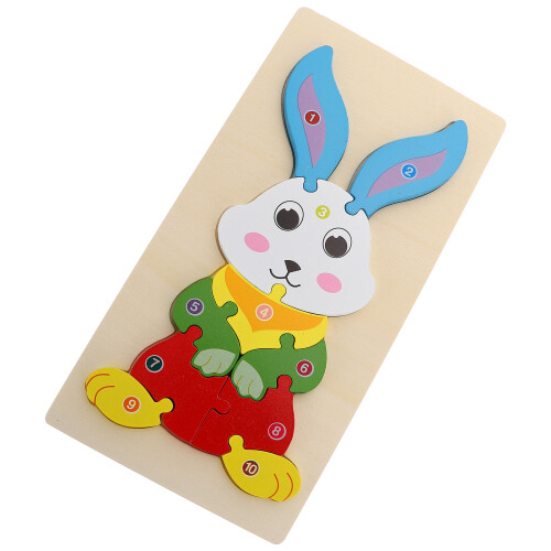 Bunny In Legno Animale Educativo Per Bambini 2