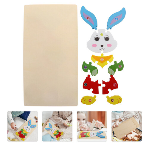 Bunny In Legno Animale Educativo Per Bambini 1