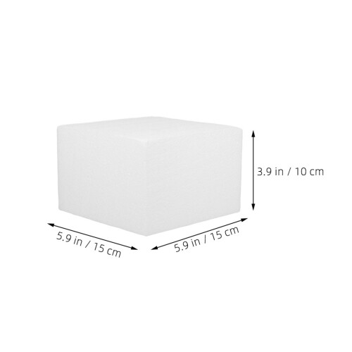 6Pcs 5.89 Inch Square Foam Cake Dummy For Beginners 1